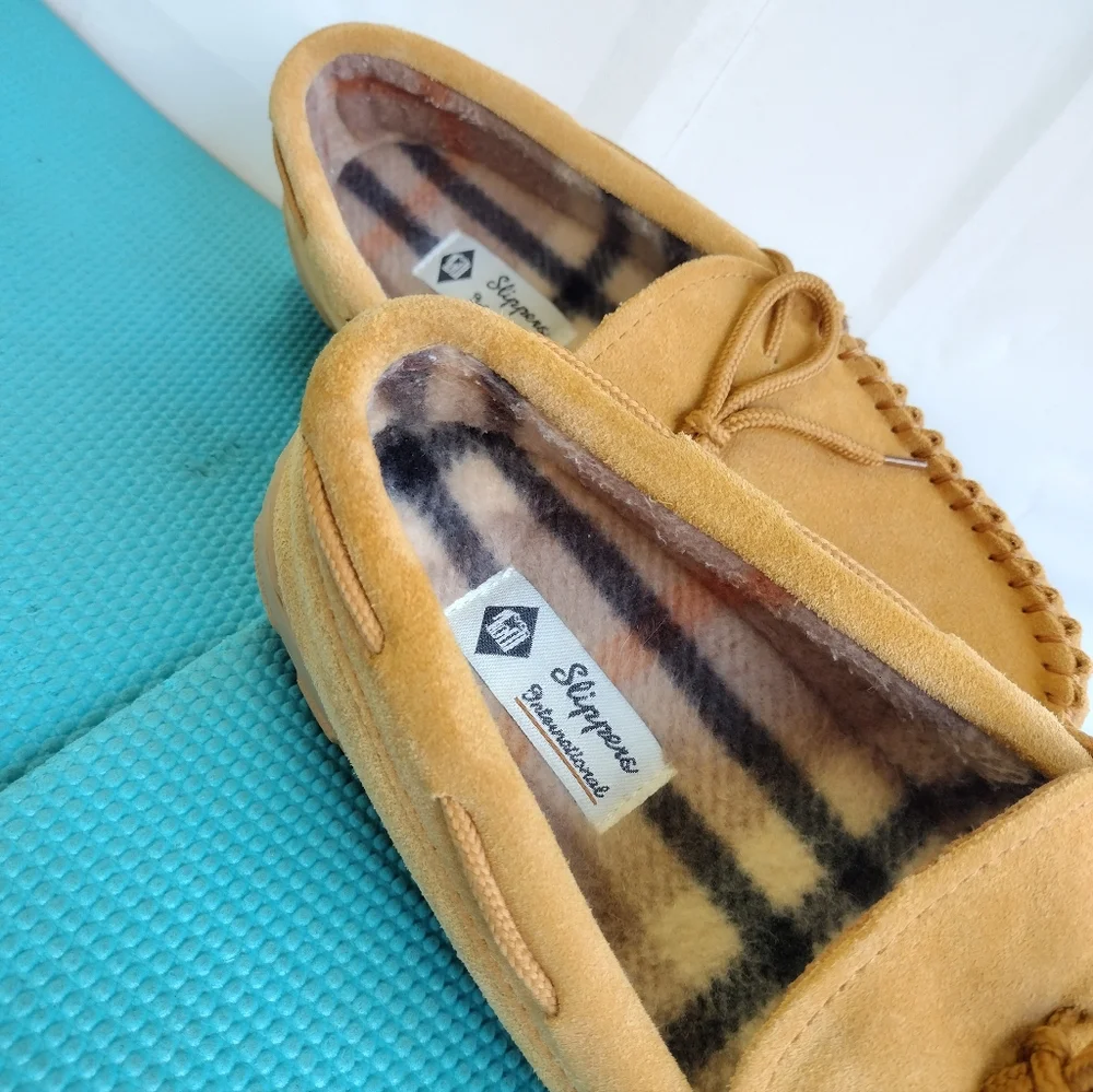 Men's Slippers International Nevada Slippers Polar Fleece Moccasin Size 8